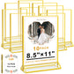 Acrylic Sign Holder 8.5X11 Clear Sign Holder, Gold Picture Frame Double Sided Flyer Holder, Table Menu Holder Display Stand for Wedding Table Number 10pack