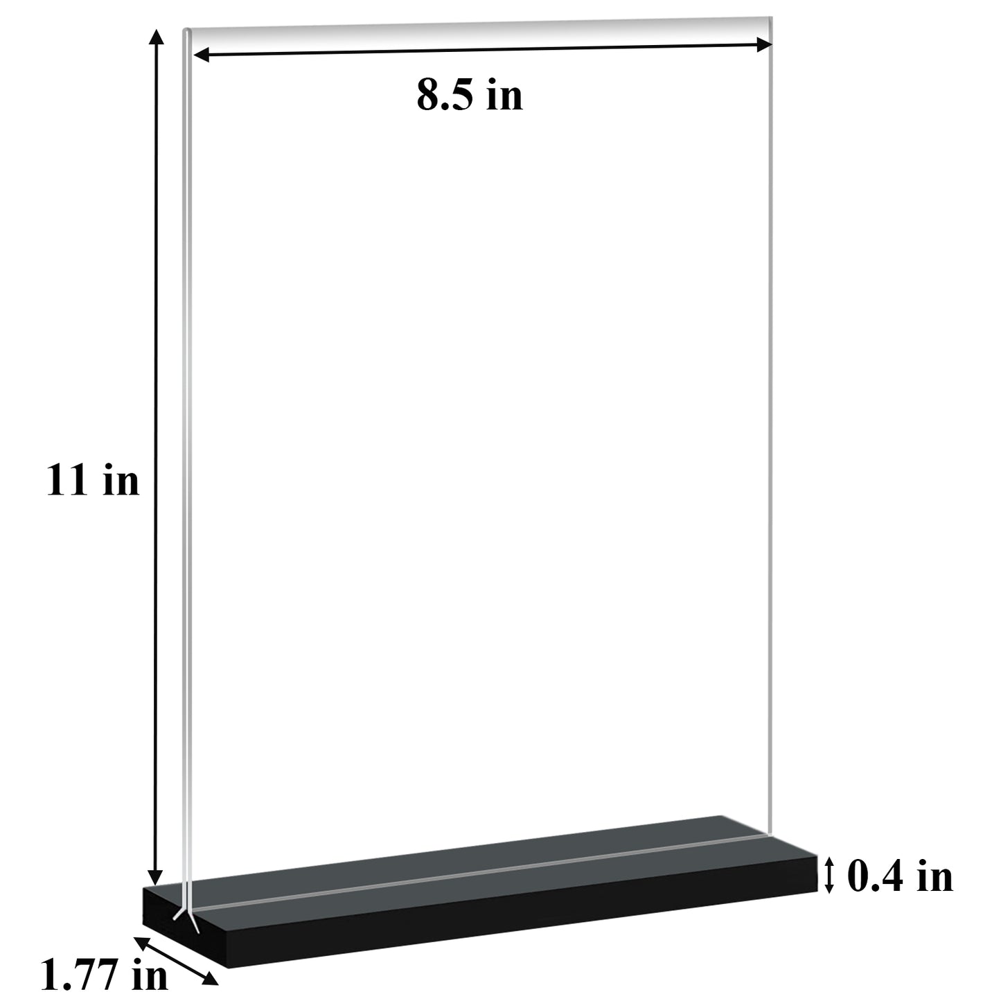 Acrylic Sign Holder 8.5x11 Vertical,Clear Double-Sided Stand Plastic Picture Frames Paper Holder Menu Table Display Stand Flyer Document Holder TableTop Sign Holder for Home, Store Office,2Pack