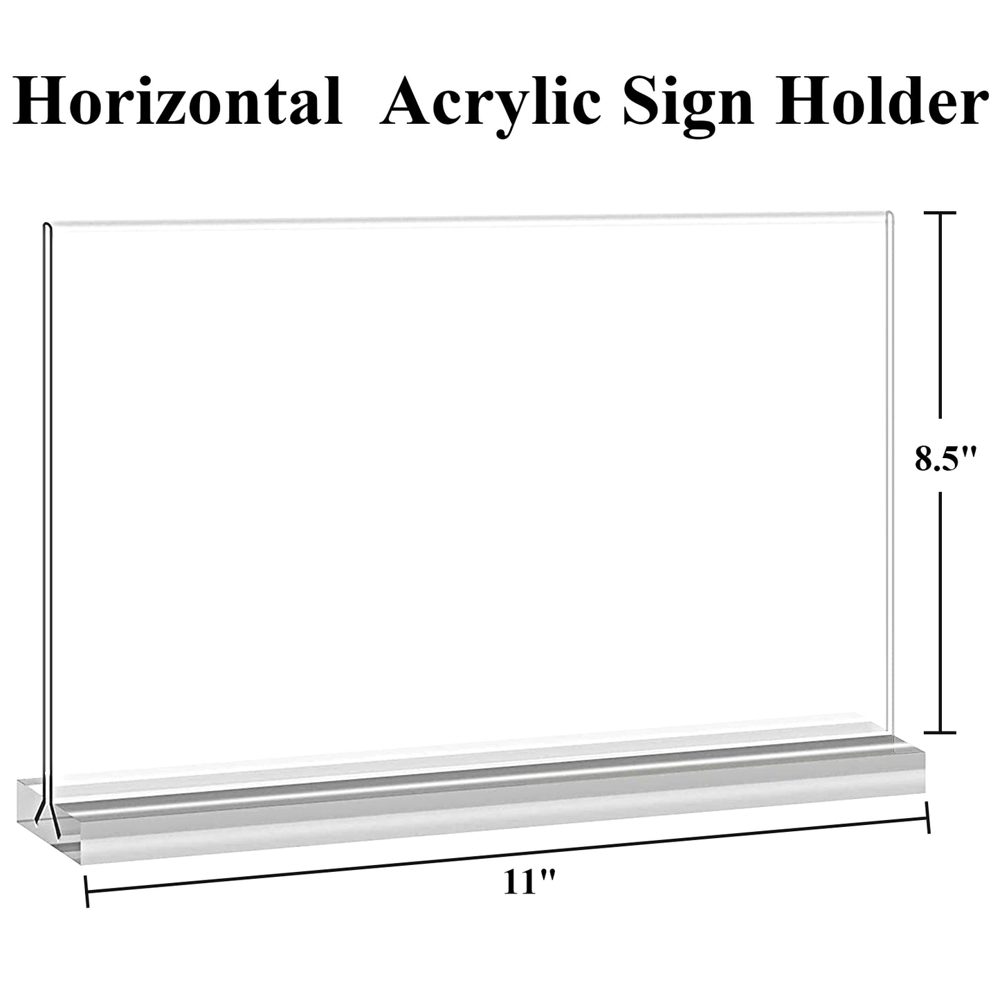 Arrobust Acrylic Sign Holder 8.5x11 Inches 4 Pack Horizontal, T -Shaped Double Sided Clear Paper Frames, PlasticTable Menu Display Holder, Document Flyer Table Stand for Office, Store, Restaurant -Landscape