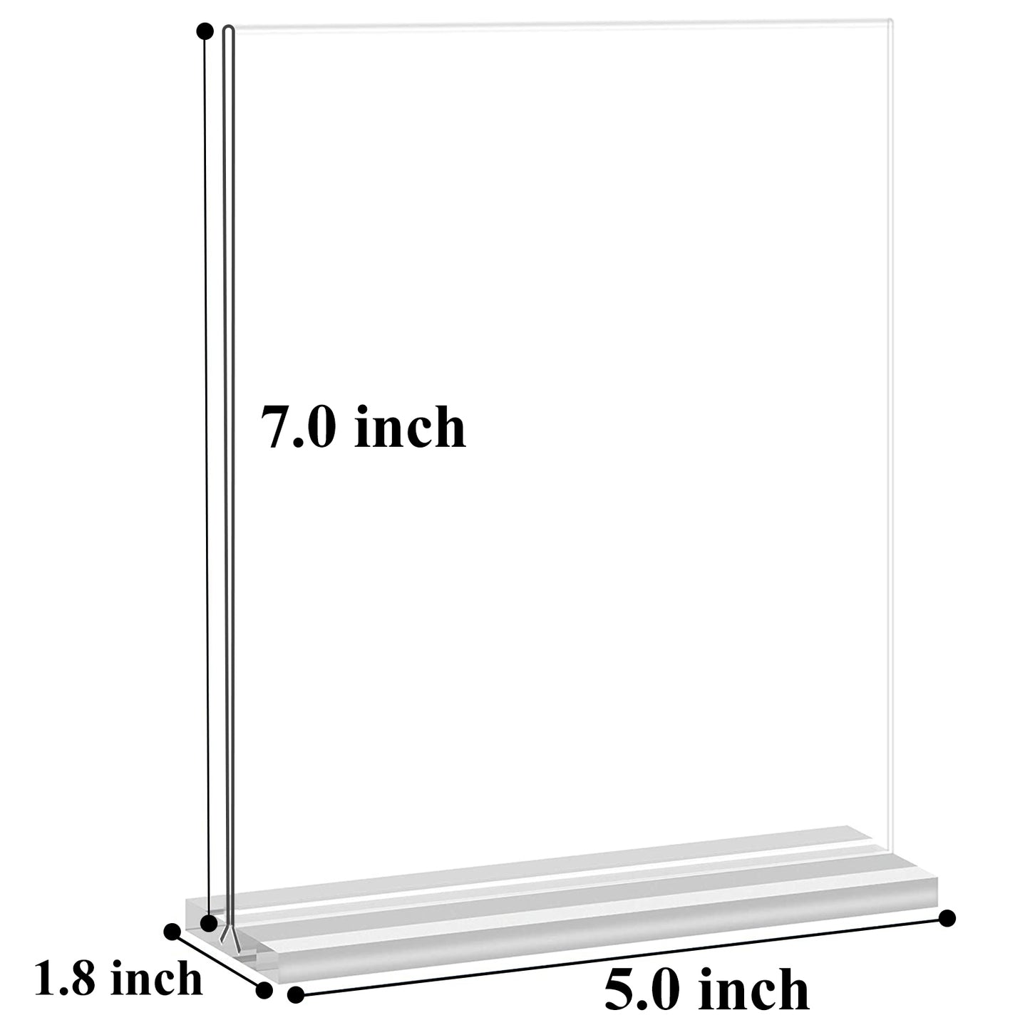 Acrylic Sign Holder 5x7 Inch Acrylic T- Shaped Double-Sided Desktop Display Stand ,Clear Table Signs Holder for Menu ad Frame Suitable Restaurants Promotions Photo Frames Meeting Office Store (6 Pack)