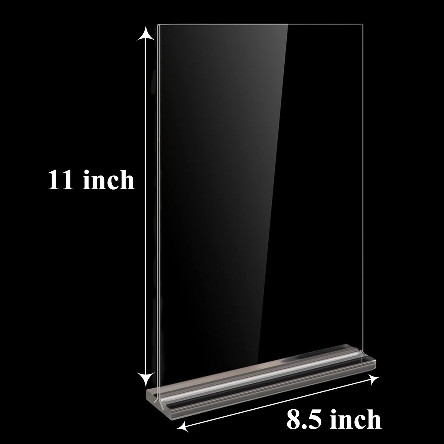 8.5 x 11 Acrylic Sign Holder 3 Pack Vertical Clear Table Menu Signs Holder,Double Sided Desktop Display Stand Plastic Picture Paper Frame TableTop Sign Holder for Restaurants, Office, Show Fair, Store