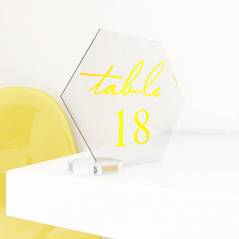 Custom Acrylic Sign - Acrylic Table Number Holders - TableTop Acrylic Signs - Custom Text/Number Sign