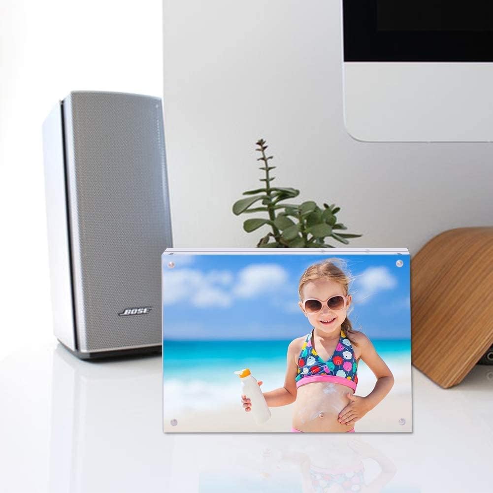 Acrylic Picture Frame Magnetic Closure Double Sided Photo Frame for Tabletop Decorative Display, Tickets, Postcards