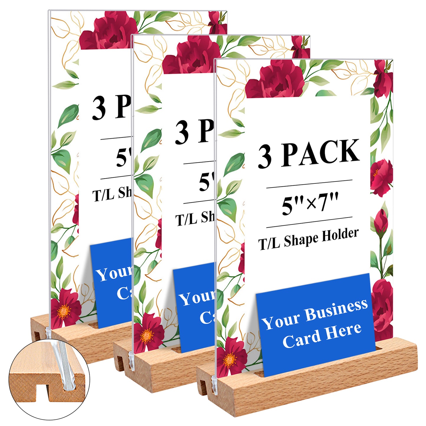 Acrylic Sign Holder Name Card Stand 5x7 Plastic Display Stand Paper Holder Picture Photo Frames Flyer Holder for Office Store