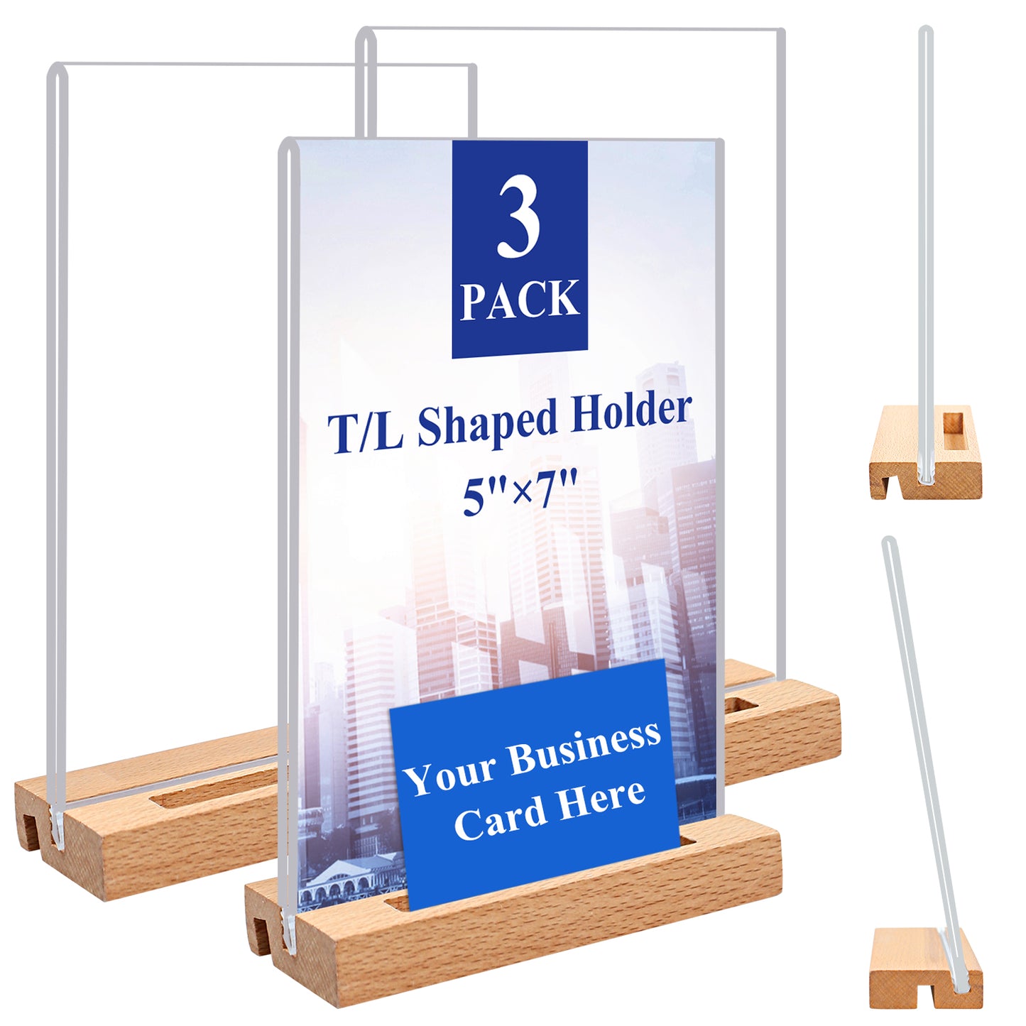 Acrylic Sign Holder Name Card Stand 5x7 Plastic Display Stand Paper Holder Picture Photo Frames Flyer Holder for Office Store