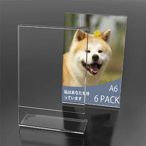 Acrylic Sign Holder Clear Plastics Sign Stand L shape A6